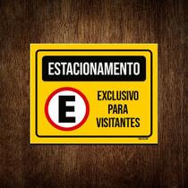 Kit 10 Placa Estacionamento Amarela Exclusivo Visitantes