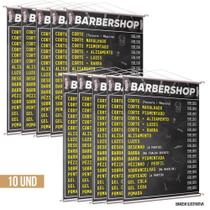 Kit 10 Placa Faixa Banner Barbershop - Preço Editável