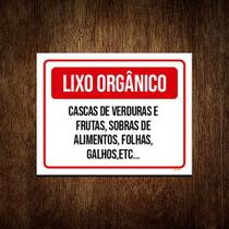 Kit 10 Placa Lixo Orgânico Cascas Verduras Frutas - Sinalizo