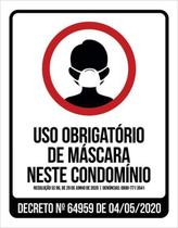 Kit 10 Placa Obrigatório Máscara Proteção Condomínio36X46