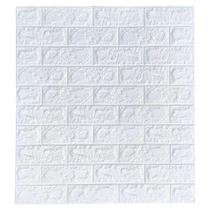 Kit 10 Placa Painel 3D Tijolo Branco Auto Adesivo 70 X 77 Cm