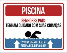 Kit 10 Placa Piscina Senhores Pais Com Crianças 36X46