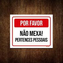 Kit 10 Placa Por Favor Não Mexa Pertences Pessoais