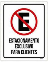 Kit 10 Placa Preta - Estacionamento Exclusivo Para Clientes Kit 10 Placa Preta - Estacionamento Exclusivo Para Clientes