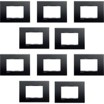 Kit 10 Placa Quadrada 4x2 Bticino 3 Módulos Pial Lna4803ar Kit 10 Placa Quadrada 4x2 Bticino 3 Módulos Pial Lna4803ar