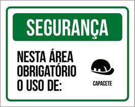 Kit 10 Placa Segurança Área Obrigatório Uso Capacete 27X35