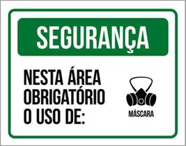 Kit 10 Placa Segurança Área Obrigatório Uso Máscara 36X46