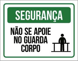 Kit 10 Placa Segurança Se Apoie No Guarda Corpo Ver 36X46