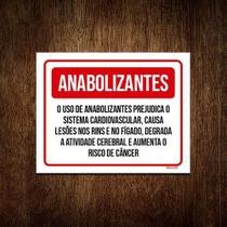 Kit 10 Placa Sinalização - Anabolizantes Prejudica Saúde