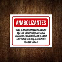 Kit 10 Placa Sinalização - Anabolizantes Prejudica Saúde