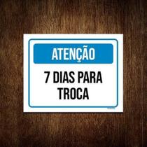 Kit 10 Placa Sinalização - Atenção 7 Dias Para Troca