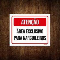 Kit 10 Placa Sinalização Atenção Área Exclusivo Narguileiros