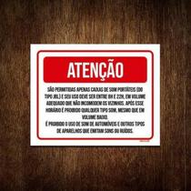 Kit 10 Placa Sinalização - Atenção Caixas De Som Portáteis