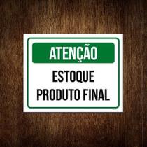 Kit 10 Placa Sinalização Atenção Estoque Produto Final Verde