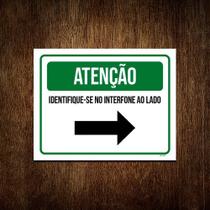 Kit 10 Placa Sinalização - Atenção Identifique-se Interfone