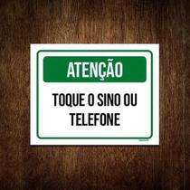 Kit 10 Placa Sinalização - Atenção Toque Sino Ou Telefone