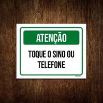 Kit 10 Placa Sinalização - Atenção Toque Sino Ou Telefone