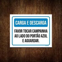 Kit 10 Placa Sinalização - Carga Descarga Tocar Campainha