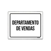 Kit 10 Placa Sinalização - Departamento De Vendas Preta