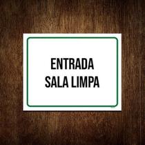 Kit 10 Placa Sinalização - Entrada Sala Limpa Verde