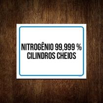 Kit 10 Placa Sinalização - Nitrogênio Cilindros Cheios