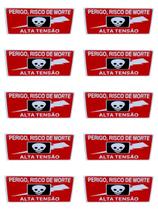 kit 10 Placa Sinalização PERIGO,RISCO DE MORTE ALTA TENSÃO