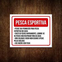 Kit 10 Placa Sinalização - Pesca Esportiva Permissão