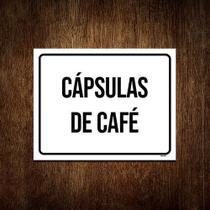 Kit 10 Placa Sinalização Preta - Cápsulas De Café