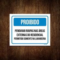 Kit 10 Placa Sinalização - Proibido Pendurar Roupas