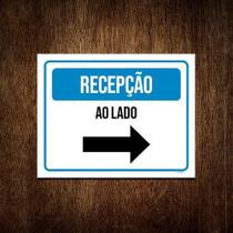 Kit 10 Placa Sinalização - Recepção Ao Lado