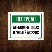 Kit 10 Placa Sinalização Recepção Horário Atendimento