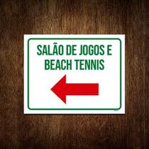 Kit 10 Placa Sinalização - Salão De Jogos E Beach Tennis