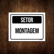 Kit 10 Placa Sinalização - Setor Montagem Preta