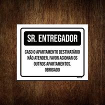 Kit 10 Placa Sinalização Sr Entregador Acionar Apartamentos