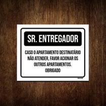 Kit 10 Placa Sinalização Sr Entregador Acionar Apartamentos