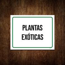 Kit 10 Placa Sinalização Verde - Plantas Exóticas