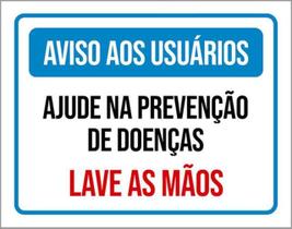 Kit 10 Placa Usuários Aju Prevenção Doenças Mãos 36X46