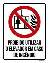 Kit 10 Placa Utilizar Elevador Caso Incêndio Ícone 36X46