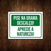 Kit 10 Placa Verde Pise Grama Descalço Aprecie Natureza