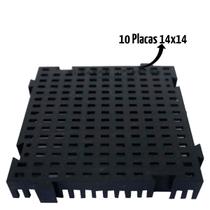 Kit 10 Placas 14x14 Lisa Filtro Biológico De Fundo - Aquario