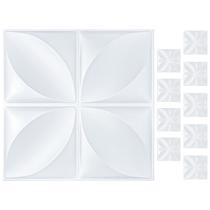 Kit 10 Placas 3D PVC Revestimento Decorativo Branco 30x30cm