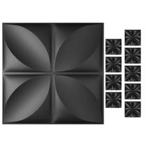 Kit 10 Placas 3D PVC Revestimento Decorativo Preto 30x30cm Kit 10 Placas 3D PVC Revestimento Decorativo Preto 30x30cm