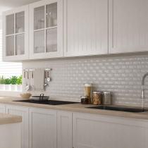 kit 10 Placas 3d revestimento PVC Modelo Azulejo De Metrô branco