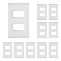 Kit 10 Placas 4x2 2 Postos Afastados Liz Branca Tramontina