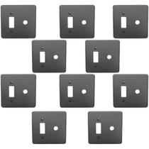 Kit 10 Placas 4x4 1 Tecla + Saída de Fio Cinza Pial 8581