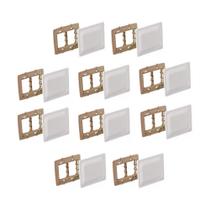 Kit 10 Placas 4X4 Cega Branco Com Suporte Zeffia Pial 680173