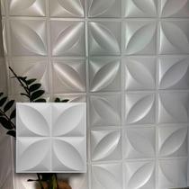 Kit 10 Placas 50x50cm 3D Decorativa Pétalas Flor Revestimento Plástico PVC Auto Relevo