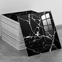 Kit 10 Placas 60x60 Adesivas Mármore Preto - Minymix
