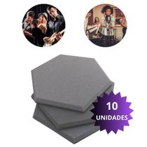 Kit 10 Placas Acústicas p/ Abafar Som Barulho Música Ruídos