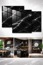 Kit 10 Placas Adesivas 60x60 Mármore 3d Decoração Bmax Preto
